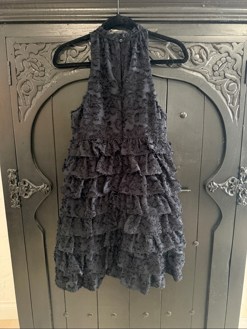 Chelsea28 Navy Ruffled Halter Mini Dress - Picture 3 of 5